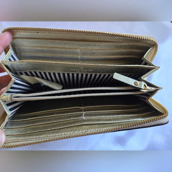 Kate Spade Gold Zip-Around Wallet - Picture 8 of 14